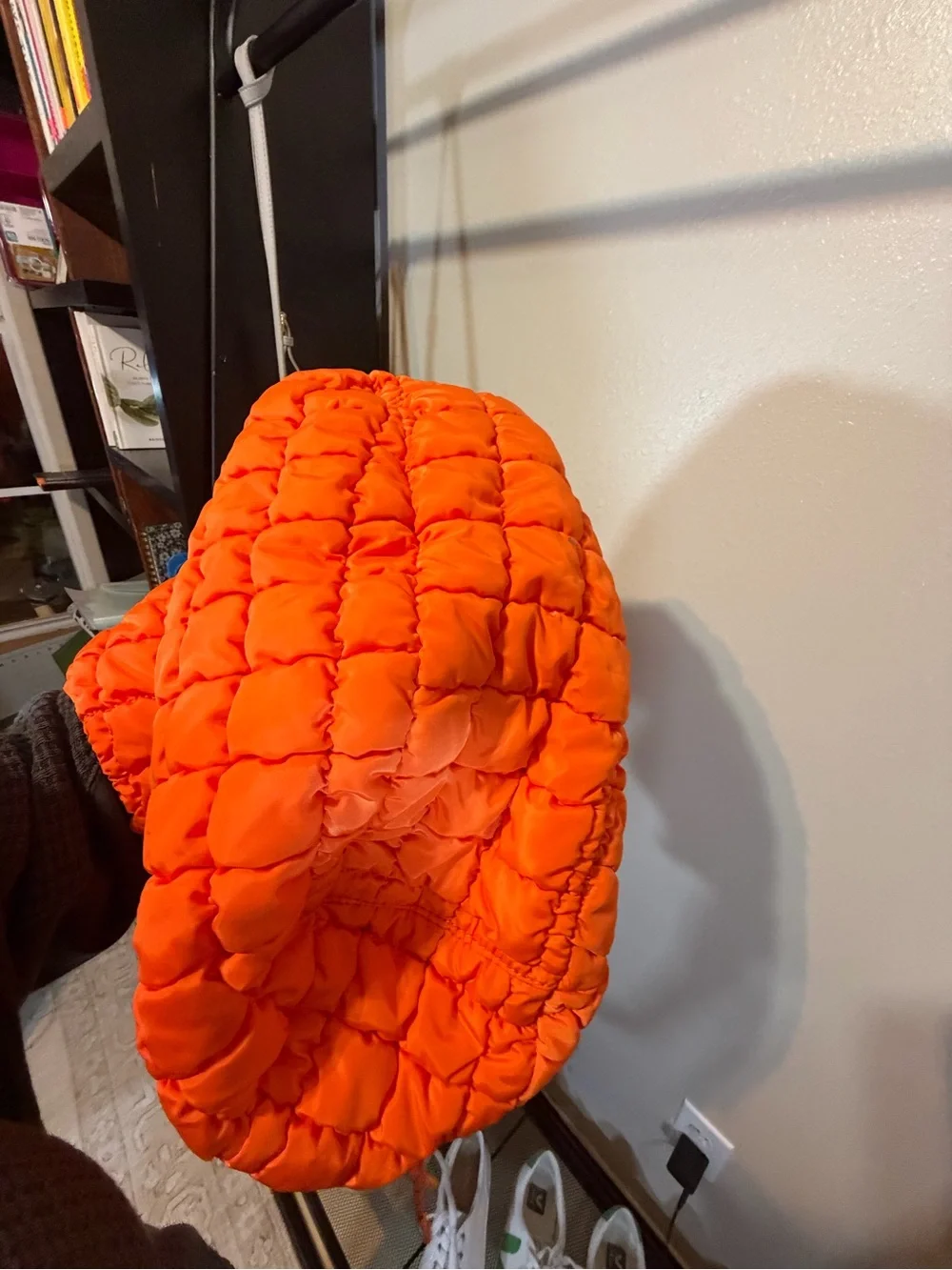Urban Expressions Orange Quilted Hobo Shoulder Bag